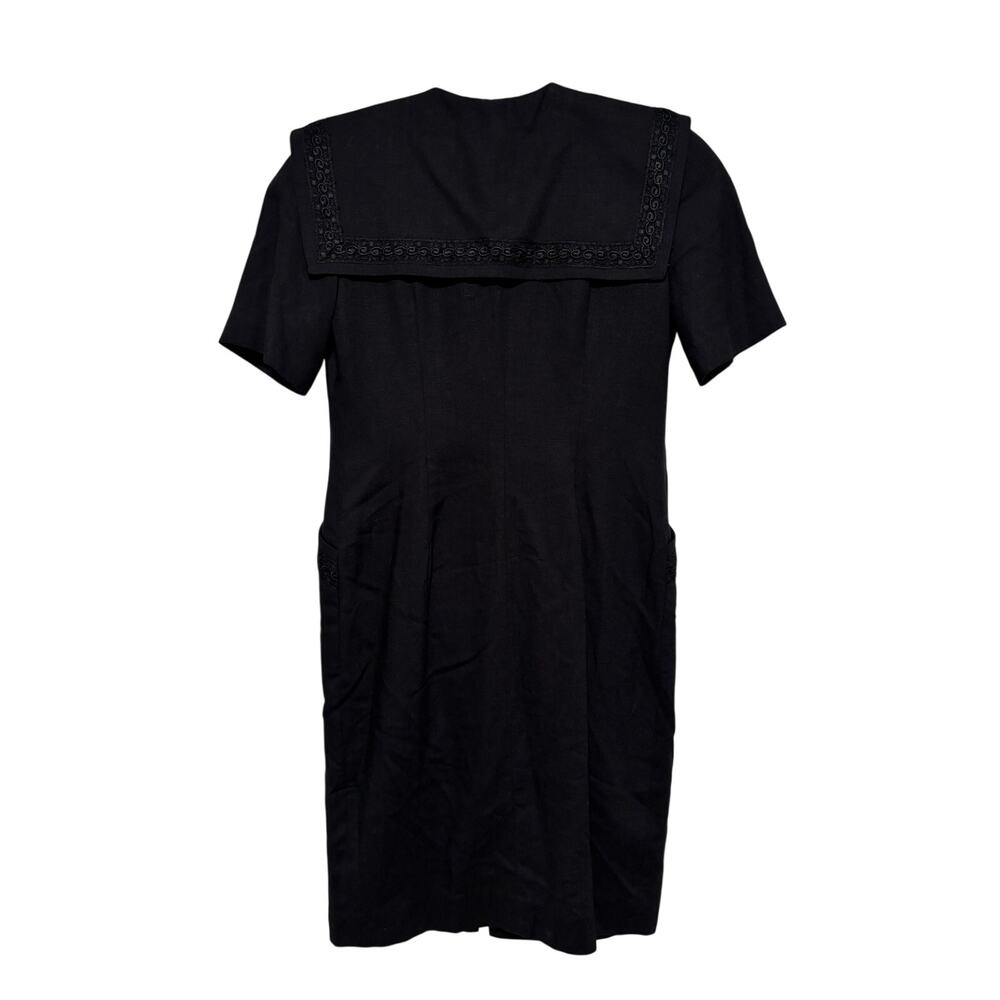 Vintage Dépêche Petite Black Double Button Dress 4 - Picture 11 of 11